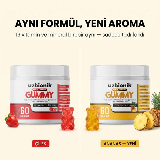 1 Adet  Ananas Aromalı Uzbionik Gelişim Destekleyici Multivitamin